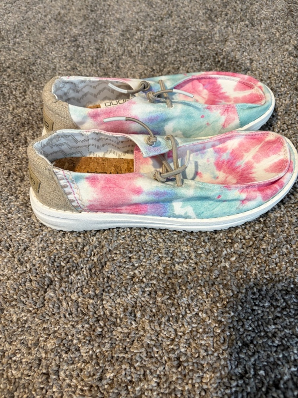 Hey Dude Tie-Dye Slip-On Canvas Shoes - Pink, Blue, Cream